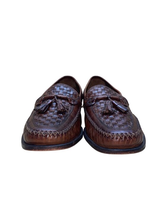 Johnston & Murphy Men’s Brown Leather Tassel Woven Loafers Dress Shoes Size 12M main image 9